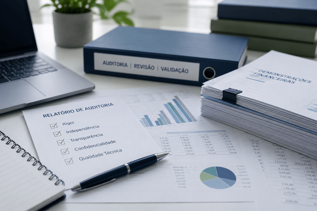 Documentação de auditoria, revisão e validação de informação financeira